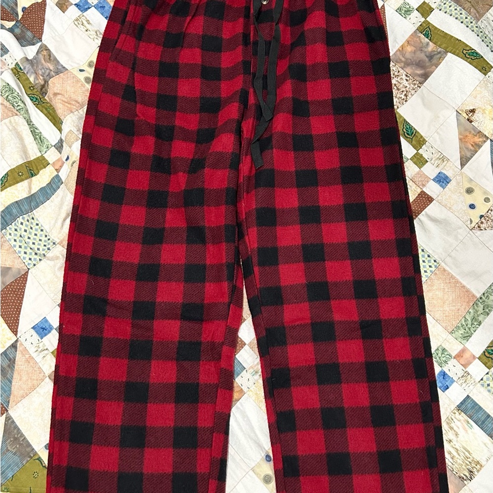 Red and Black Plaid Pajama Pants